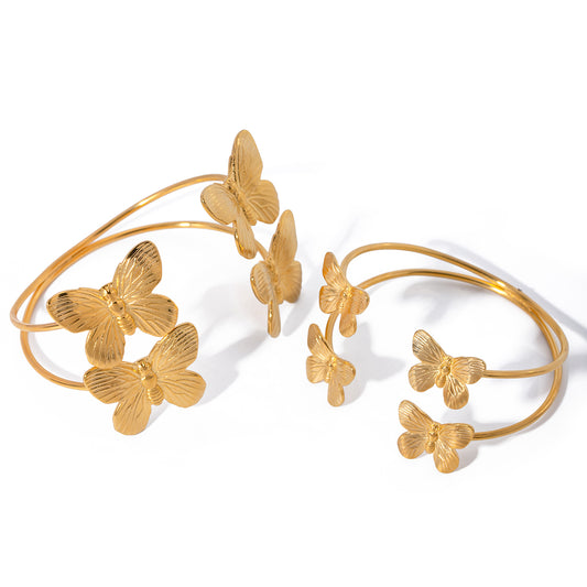 Позлатена дамска гривна Papillon