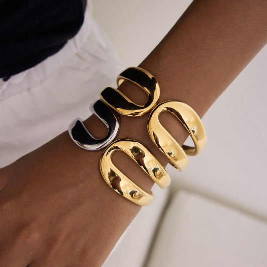 Гривна AUREA – модел Liora в злато и сребро на ръка