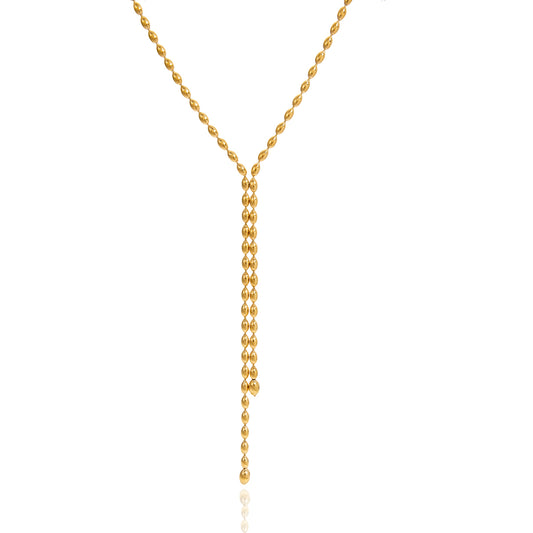 Колие Valesse – модерен Y-дизайн с позлатени елементи