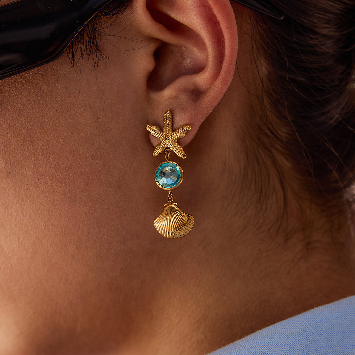 Обеци Marenia - морски обеци с морска звезда